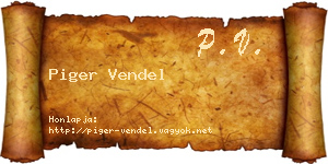 Piger Vendel névjegykártya